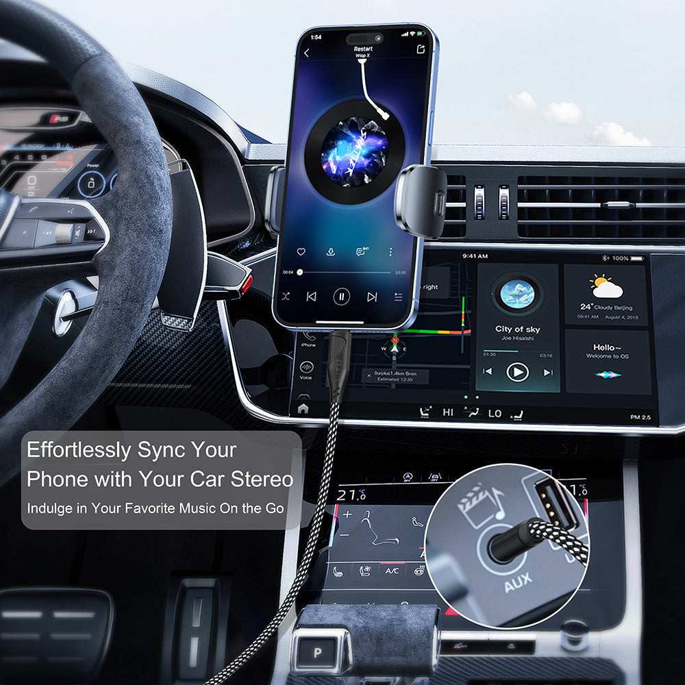 Audio-Kabel Lightning - 3,5mm Lito LA02, 1m, Schwarz