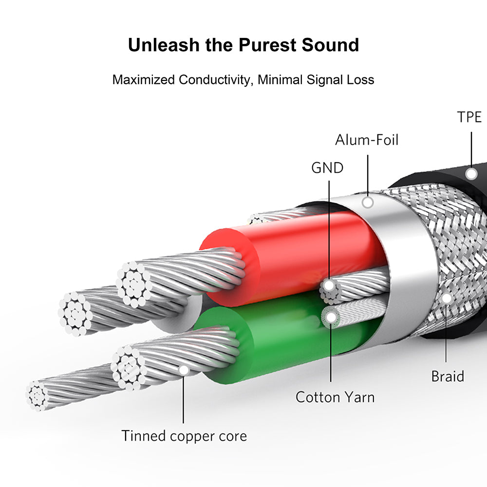 Audio-Kabel Lightning - 3,5mm Lito LA02, 1m, Schwarz