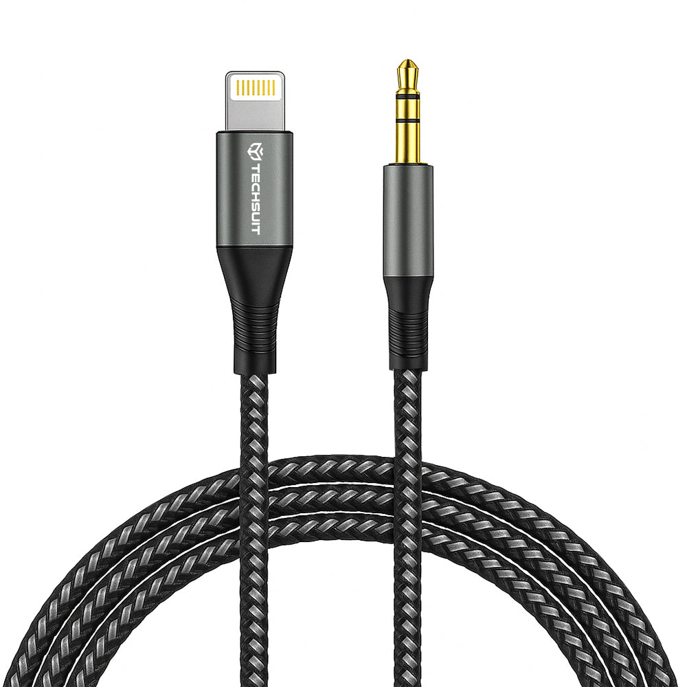 Audio-Kabel Lightning - 3.5mm Techsuit AC17 NexaSound, 1m, Grau