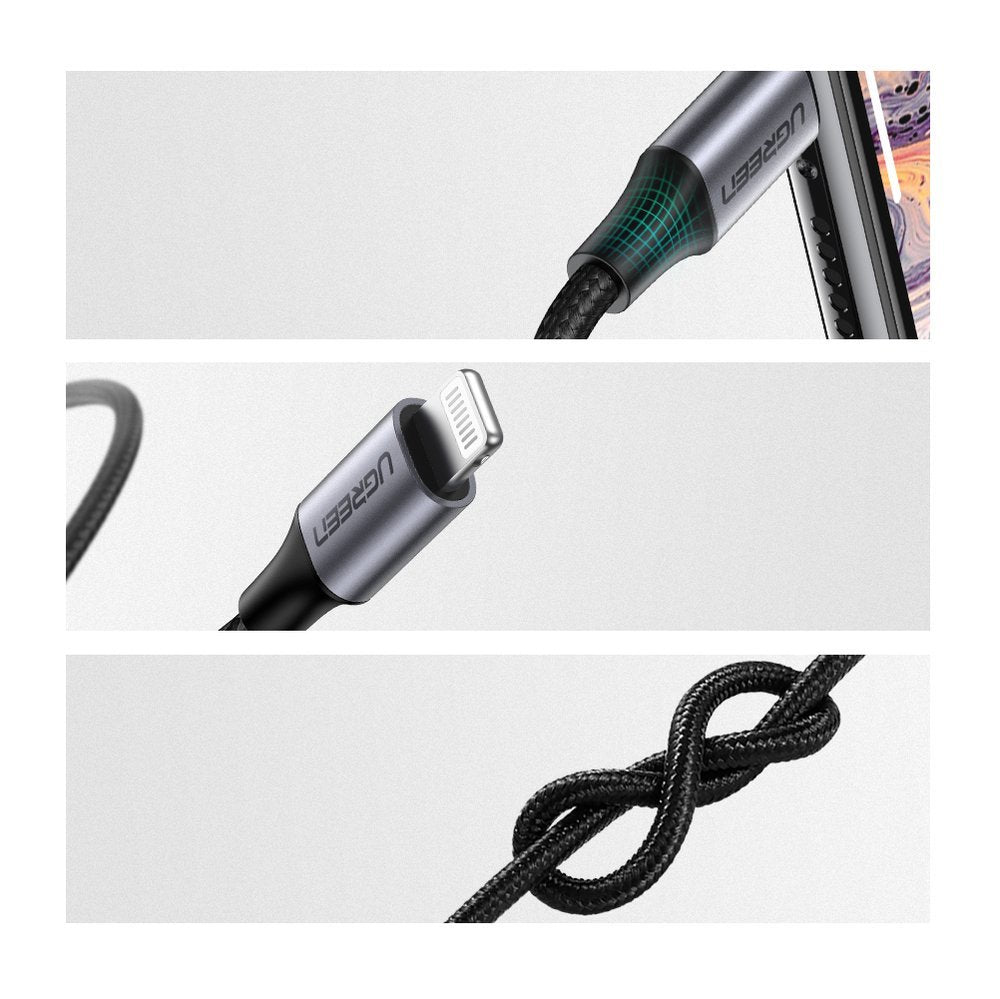 Audio-Kabel Lightning - 3.5mm UGREEN US315 (70509), 1m, Schwarz