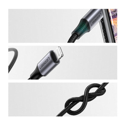 Audio-Kabel Lightning - 3.5mm UGREEN US315 (70509), 1m, Schwarz