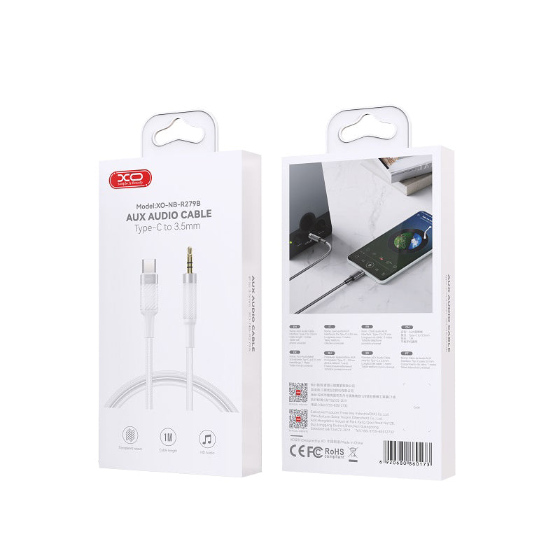 Audio-Kabel USB-C - 3,5mm XO Design NB-R279B, 1m, Weiß