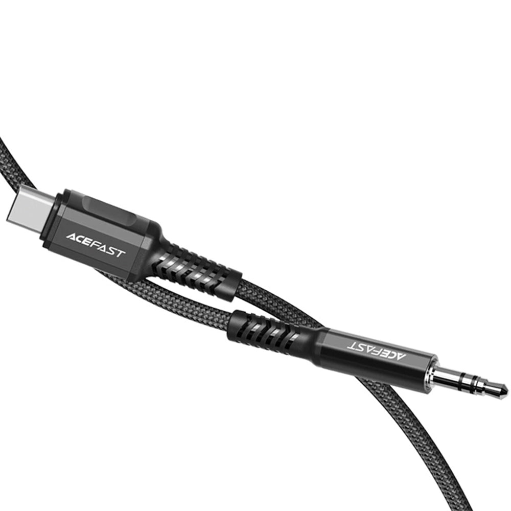 Audio-Kabel USB-C - 3,5mm Acefast C1-08, 1,2m, Schwarz