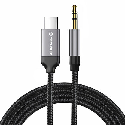Audio-Kabel USB-C - 3.5mm Techsuit AC9 SoundShell, 1.5m, Grau
