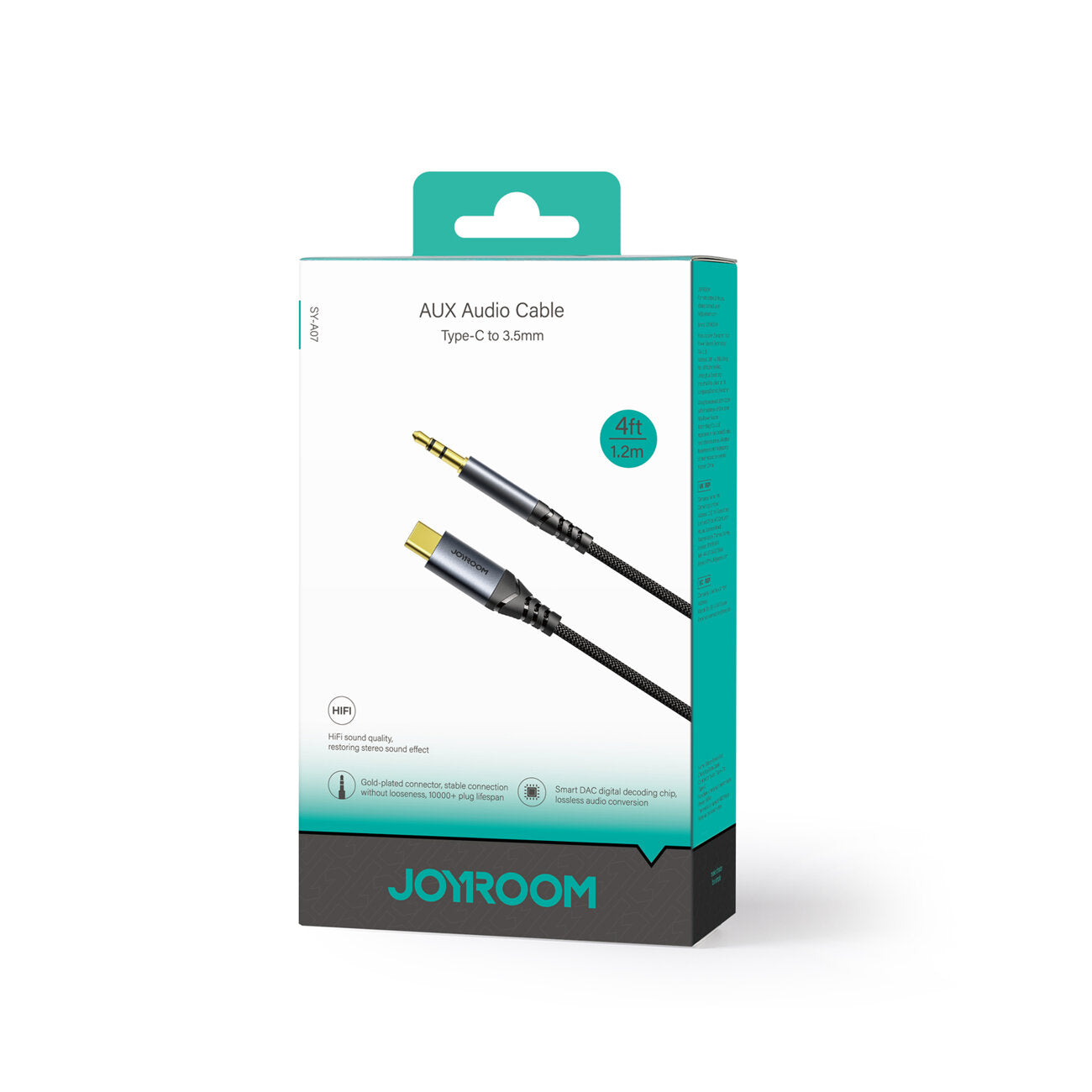 USB-C to 3.5mm Joyroom SY-A07 Audio Cable, 1.2m, Black