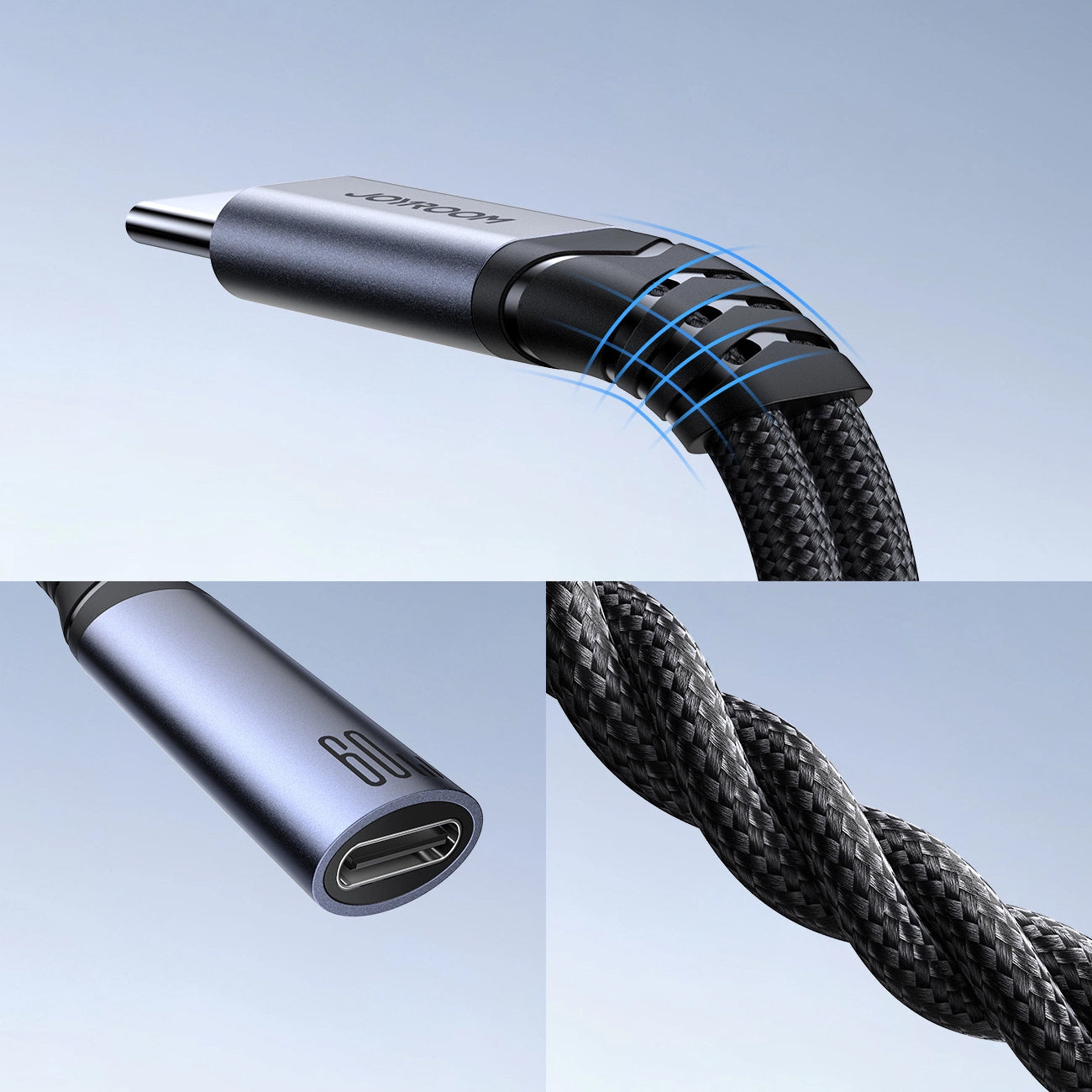 Audio-Kabel USB-C - 2 x USB-C Joyroom SY-C03, 0.14m, Schwarz