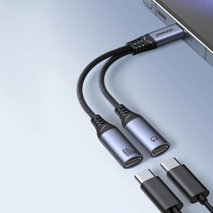 Audio-Kabel USB-C - 2 x USB-C Joyroom SY-C03, 0.14m, Schwarz