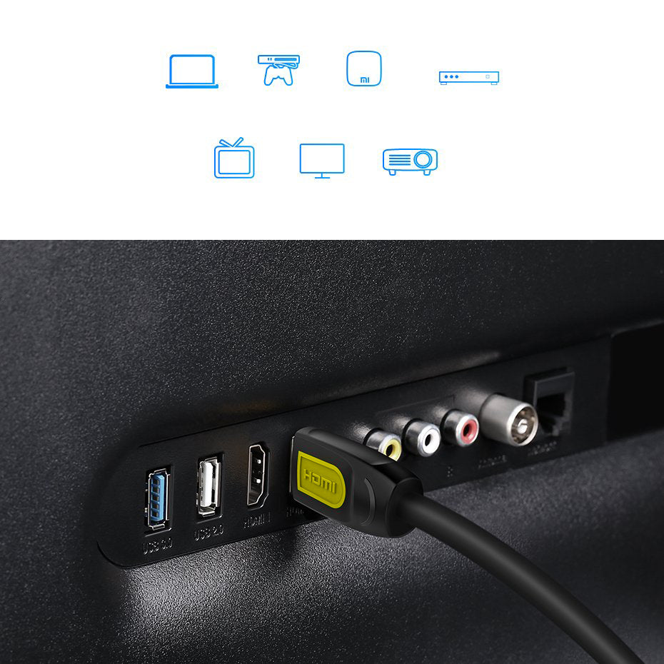Video-Kabel UGREEN HD101, HDMI - HDMI, 4K, 1m, Schwarz