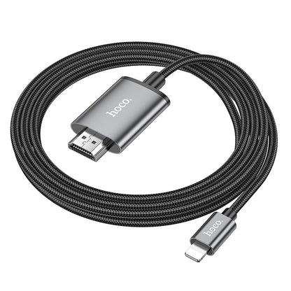 Lightning - HDMI Audio and Video Cable HOCO UA27, 2m, Gray