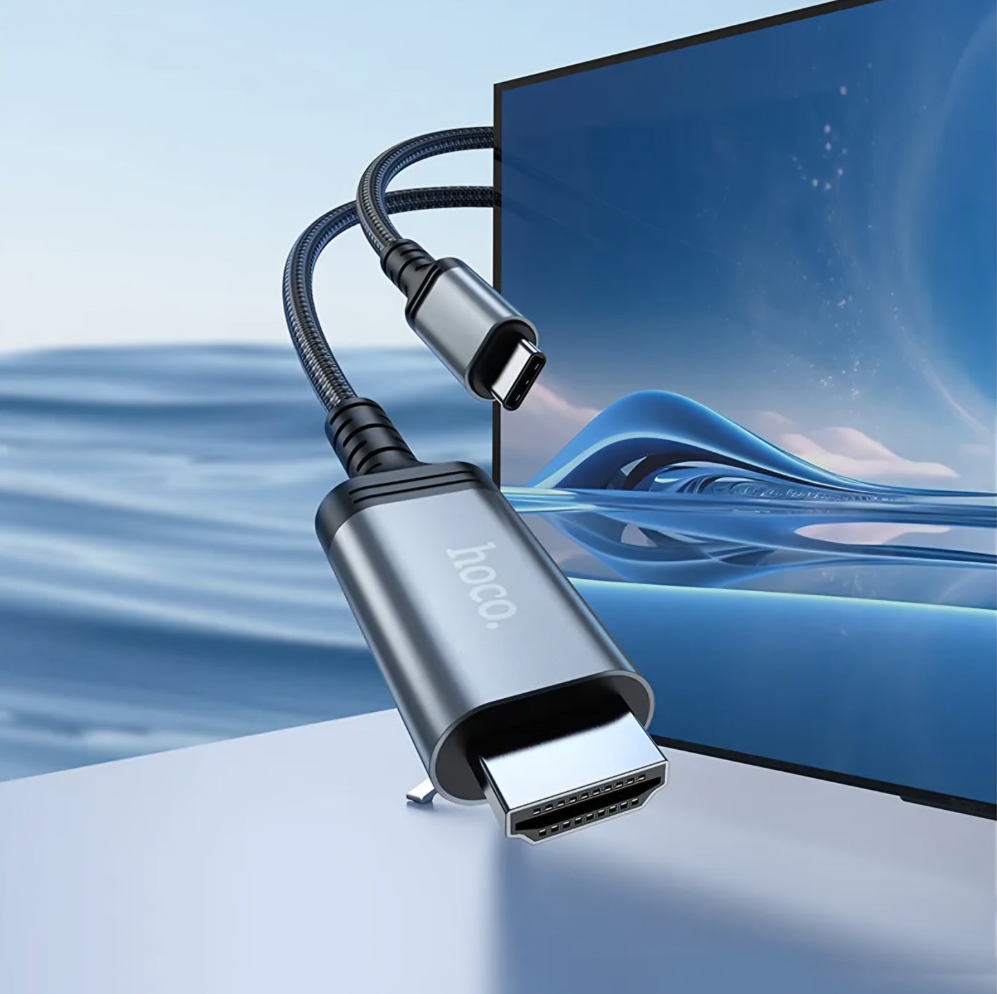 Audio- und Videokabel USB-C - HDMI HOCO UA43, 1,8 m, Grau
