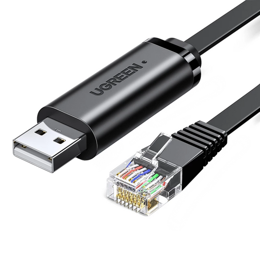 USB-Konsolenkabel UGREEN CM204, RJ45, 3m, Schwarz, Neuware mit geöffneter Verpackung