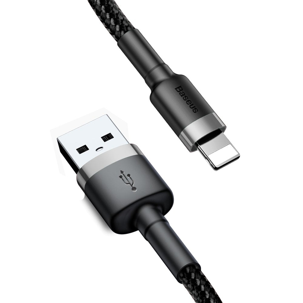 USB-A to Lightning Baseus Cafule Data and Charging Cable, 18W, 3m, Grey CALKLF-RG1