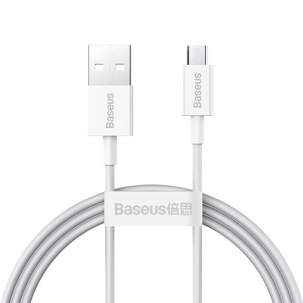 USB-A - microUSB Lade- und Datenkabel Baseus Superior Series, 18W, 2m, Weiß CAMYS-A02