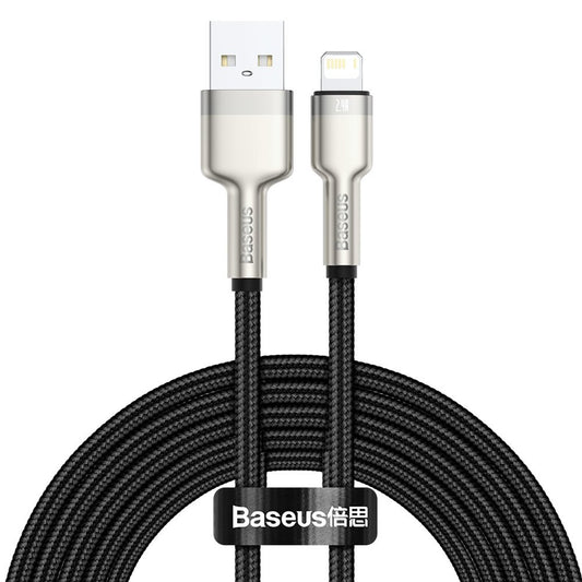 Daten- und Ladekabel USB-A - Lightning Baseus Cafule Metal Series, 18W, 2m, Schwarz CALJK-B01
