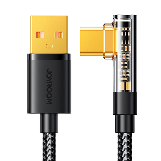 USB-A - USB-C Daten- und Ladekabel Joyroom S-UC027A6 Angled, 60W, 1.2m, Schwarz