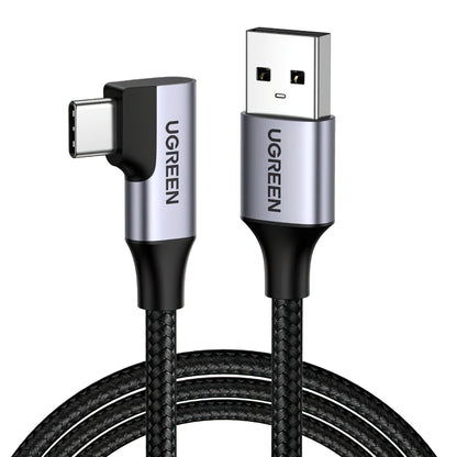 Data and Charging Cable USB-A - USB-C UGREEN US385 Angled, 60W, 1m, Grey, USB-A - USB-C 