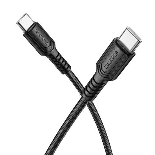 USB-C Daten- und Ladekabel - USB-C Borofone BX116 Certain, 60W, 1m, Schwarz