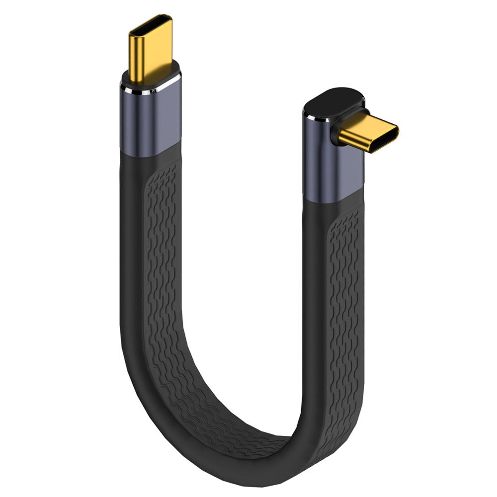 USB-C Daten- und Ladekabel - USB-C OEM Angled 8K Video Version 2, 240W, 0,15m, Schwarz