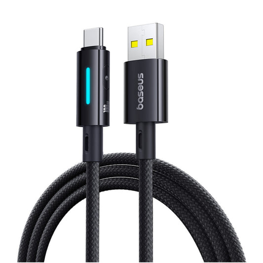 USB-A - USB-C Daten- und Ladekabel Baseus Lit Button Control, 100W, 2m, Schwarz P10379002121-01