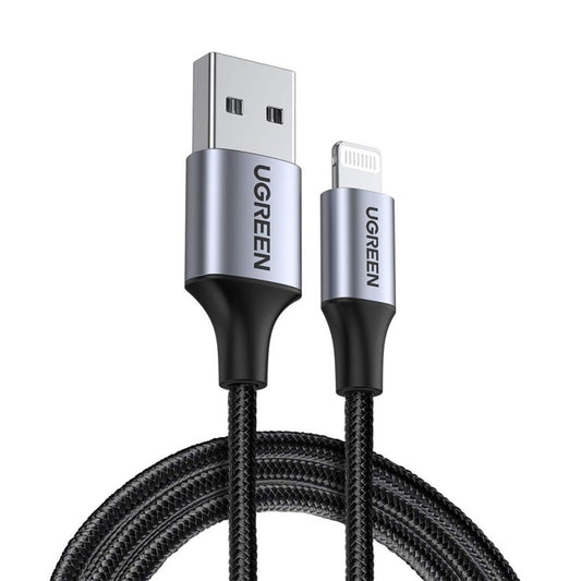 USB-A - Lightning Daten- und Ladekabel UGREEN US199, 18W, 1m, Grau