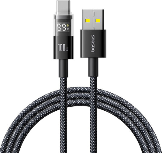 Daten- und Ladekabel USB-A - USB-C Baseus Display 2, 100W, 1m, Schwarz P10382701121-00