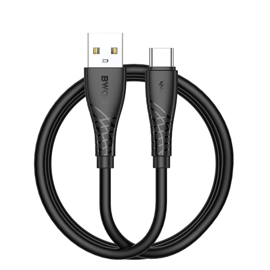 USB-A to USB-C Data and Charging Cable BWOO BO-X318C, 27W, 1m, Black