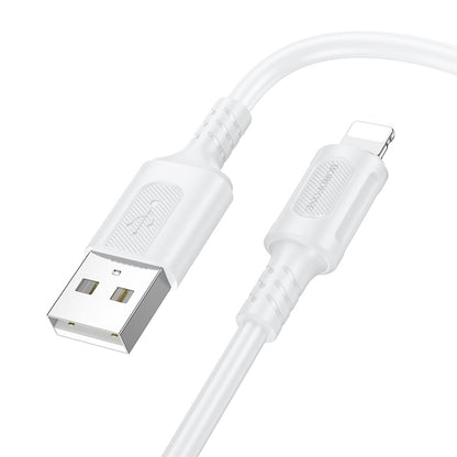 USB-A to Lightning Data and Charging Cable Borofone BX111 Feliz, 18W, 1m, White