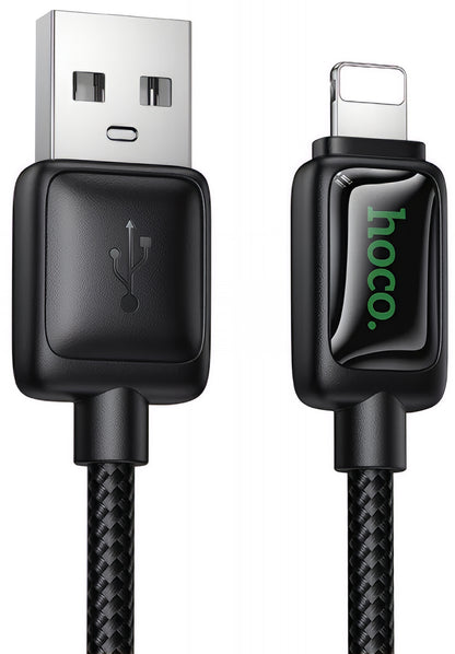 USB-A to Lightning Data and Charging Cable HOCO U146, 12W, 1.2m, Black