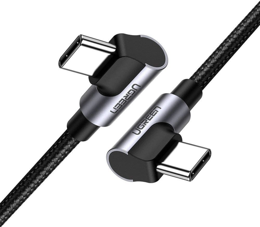 Daten- und Ladekabel USB-C - USB-C UGREEN US323 Angled, 60W, 2m, Schwarz