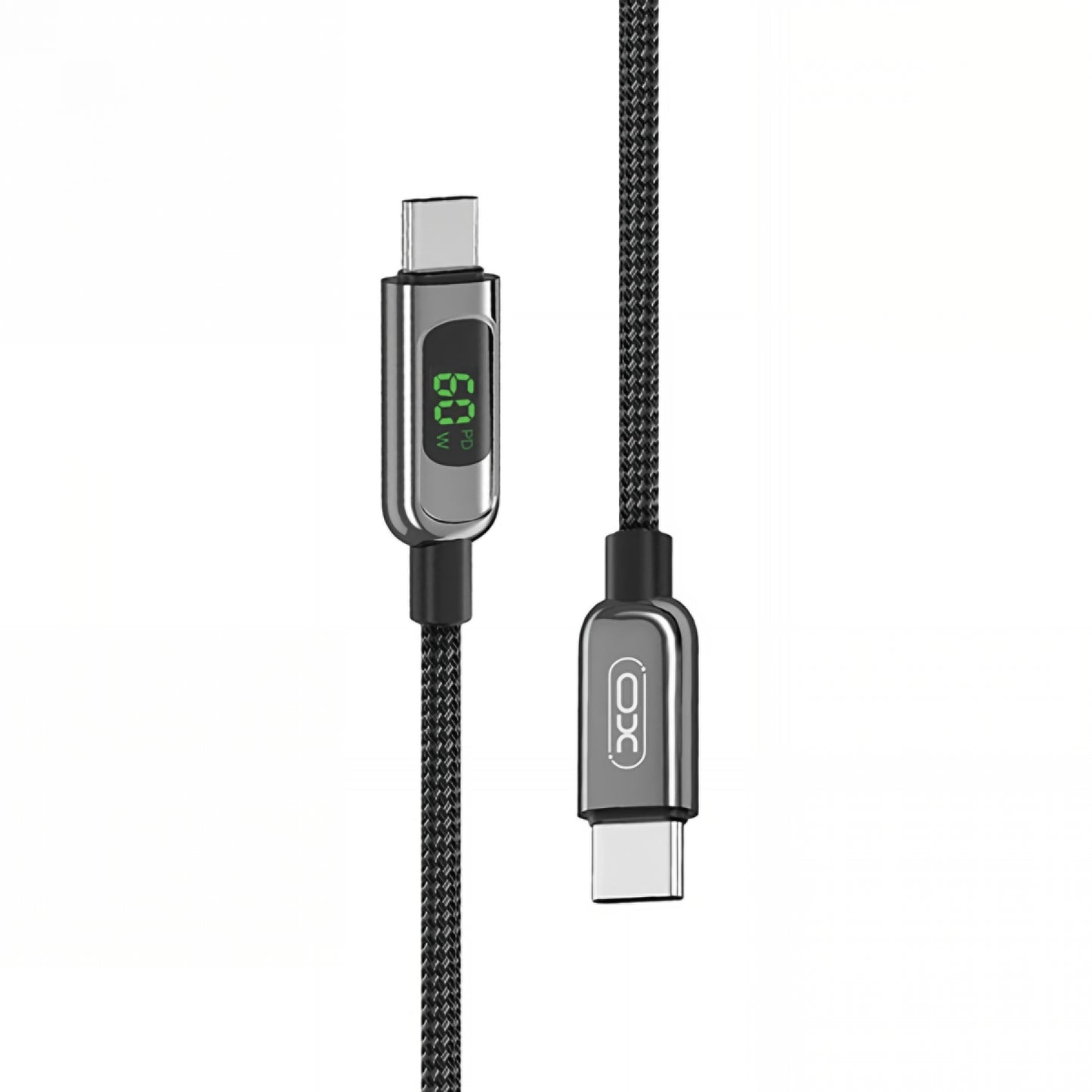 USB-C Data and Charging Cable - USB-C XO Design NB-Q203B Display, 60W, 1m, Black