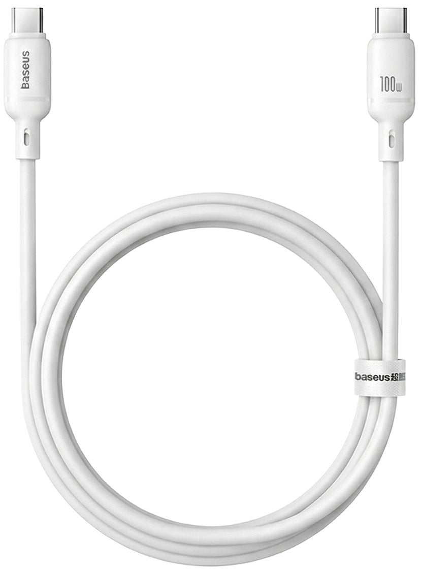 USB-C Daten- und Ladekabel - USB-C Baseus Silky, 100W, 1m, Weiß P10377704213-00