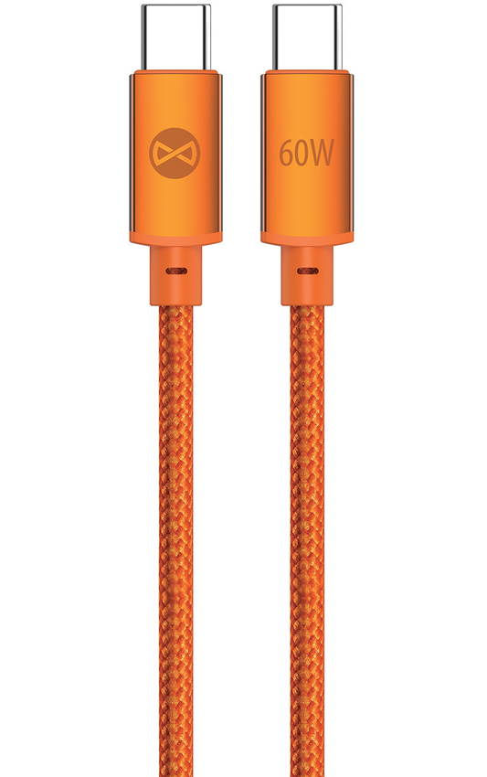 USB-C Daten- und Ladekabel - USB-C Forever Saffron, 60W, 1m, Orange