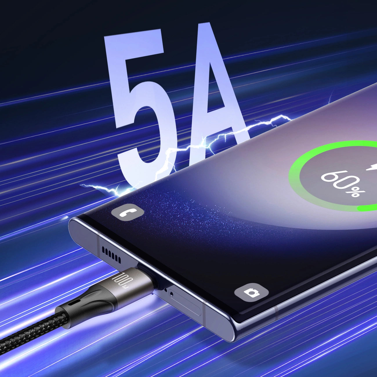 USB-C Daten- und Ladekabel - USB-C Joyroom S-A25 Light-Speed, 100W, 1.2m, Schwarz