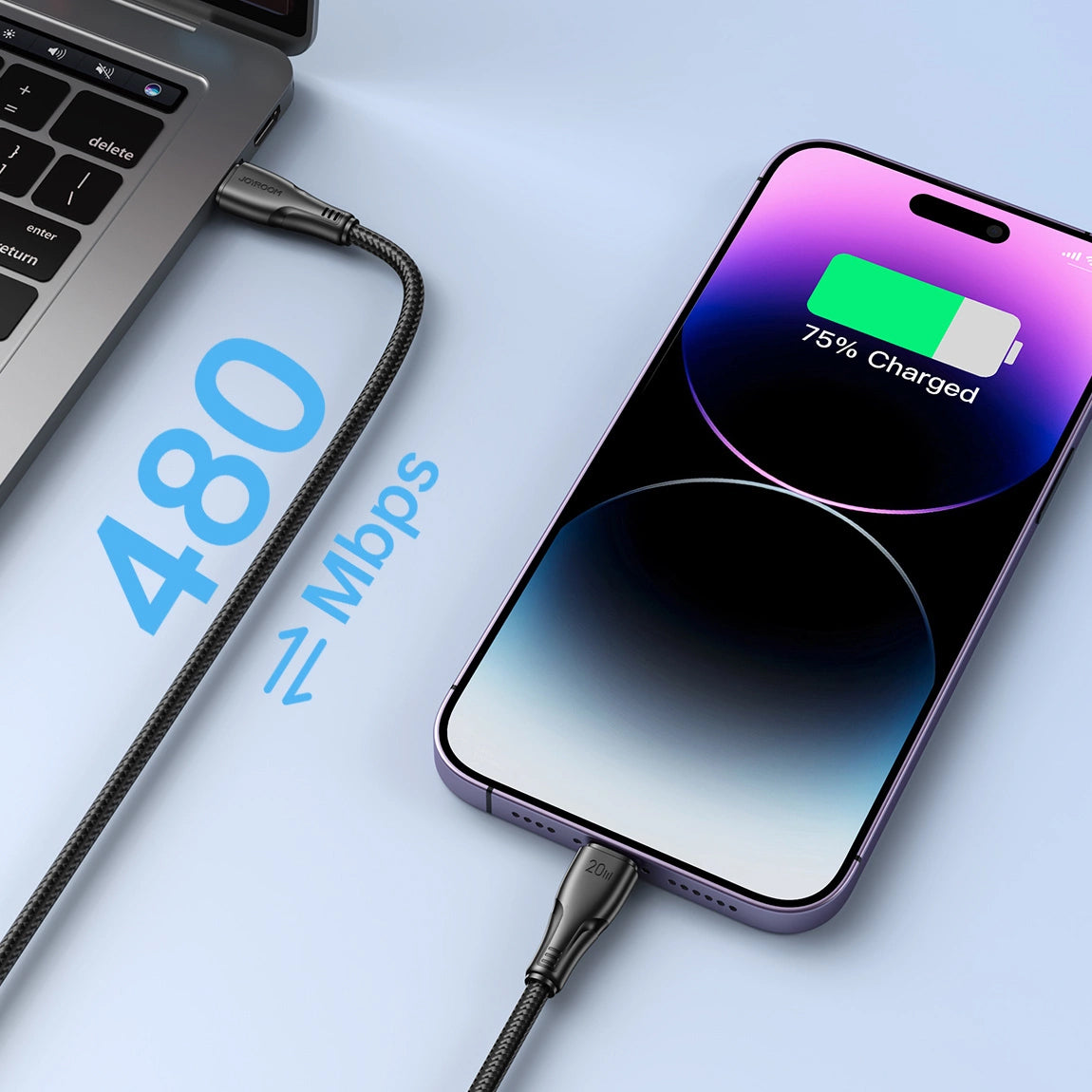 Daten- und Ladekabel USB-C - Lightning Joyroom S-A11, 20W, 0,25m, Schwarz