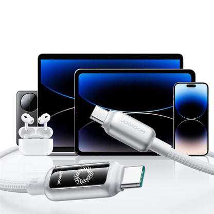 Daten- und Ladekabel USB-C - USB-C Joyroom S-A55 StarFlight Display, 100W, 1.2m, Weiß
