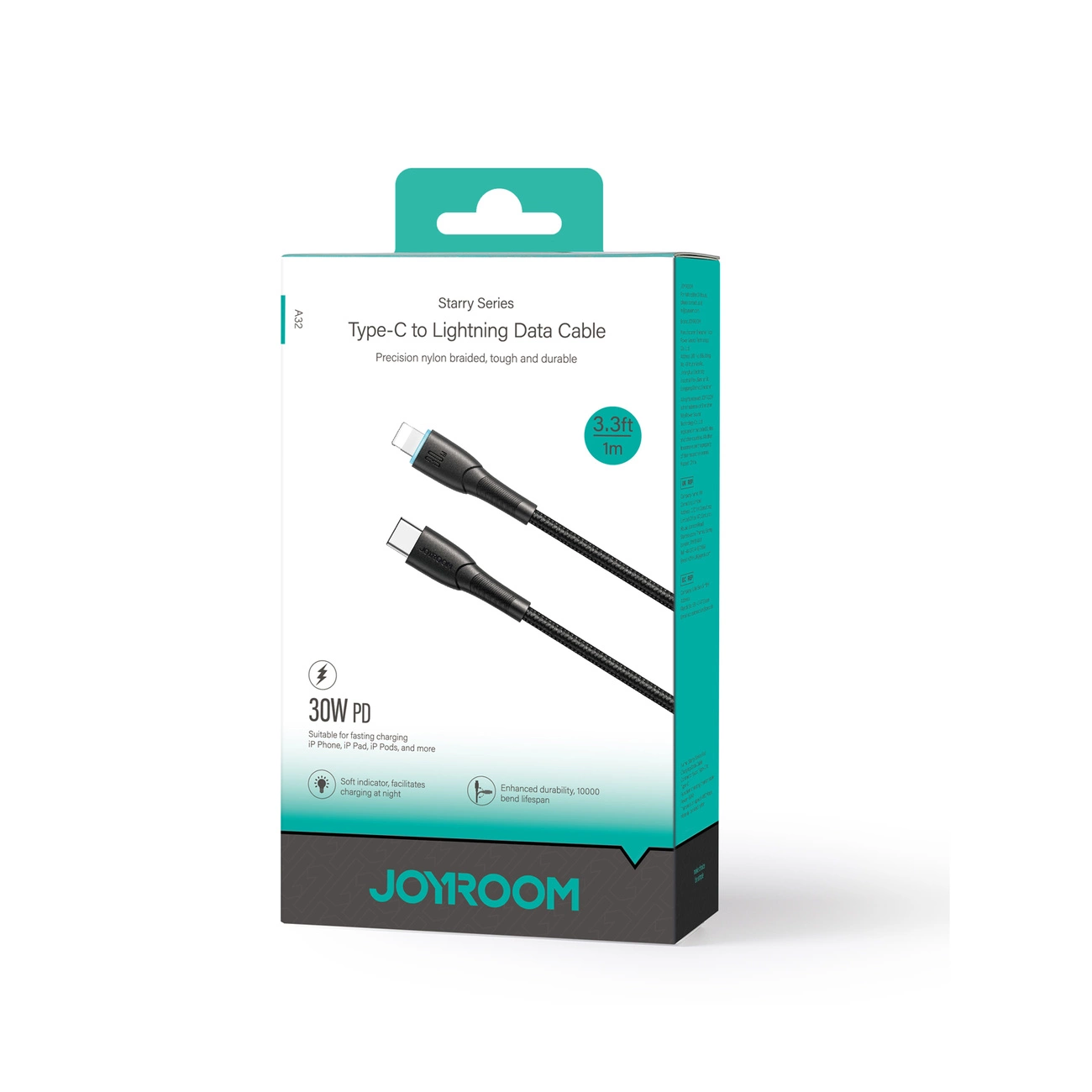 USB-C - Lightning Lade- und Datenkabel Joyroom S-A32, 30W, 1m, Schwarz