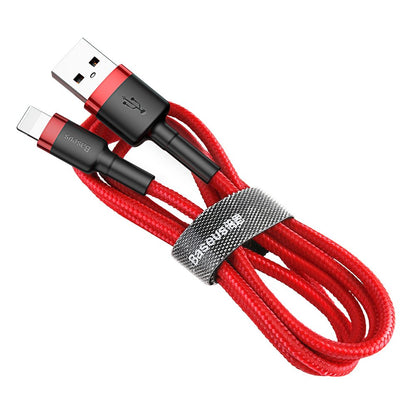 USB-A to Lightning Data and Charging Cable Baseus Cafule, 18W, 3m, Red CALKLF-R09