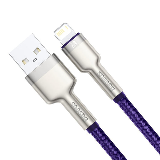 USB-A - Lightning Daten- und Ladekabel Baseus Cafule Metal Series, 18W, 2m, Lila CALJK-B05