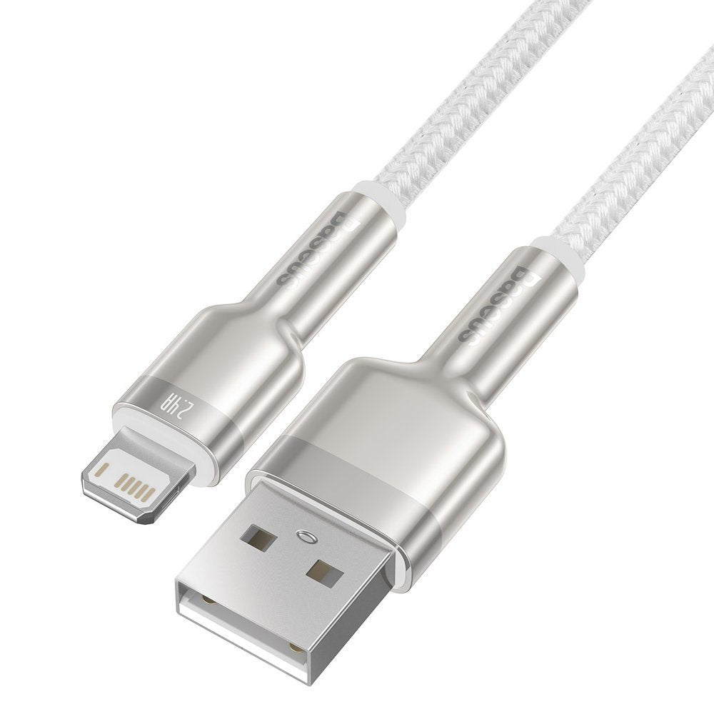 USB-A - Lightning Lade- und Datenkabel Baseus Cafule Metal Series, 18W, 2m, Weiß CALJK-B02