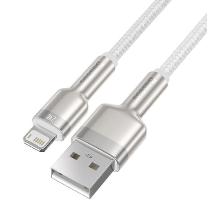 USB-A - Lightning Lade- und Datenkabel Baseus Cafule Metal Series, 18W, 2m, Weiß CALJK-B02