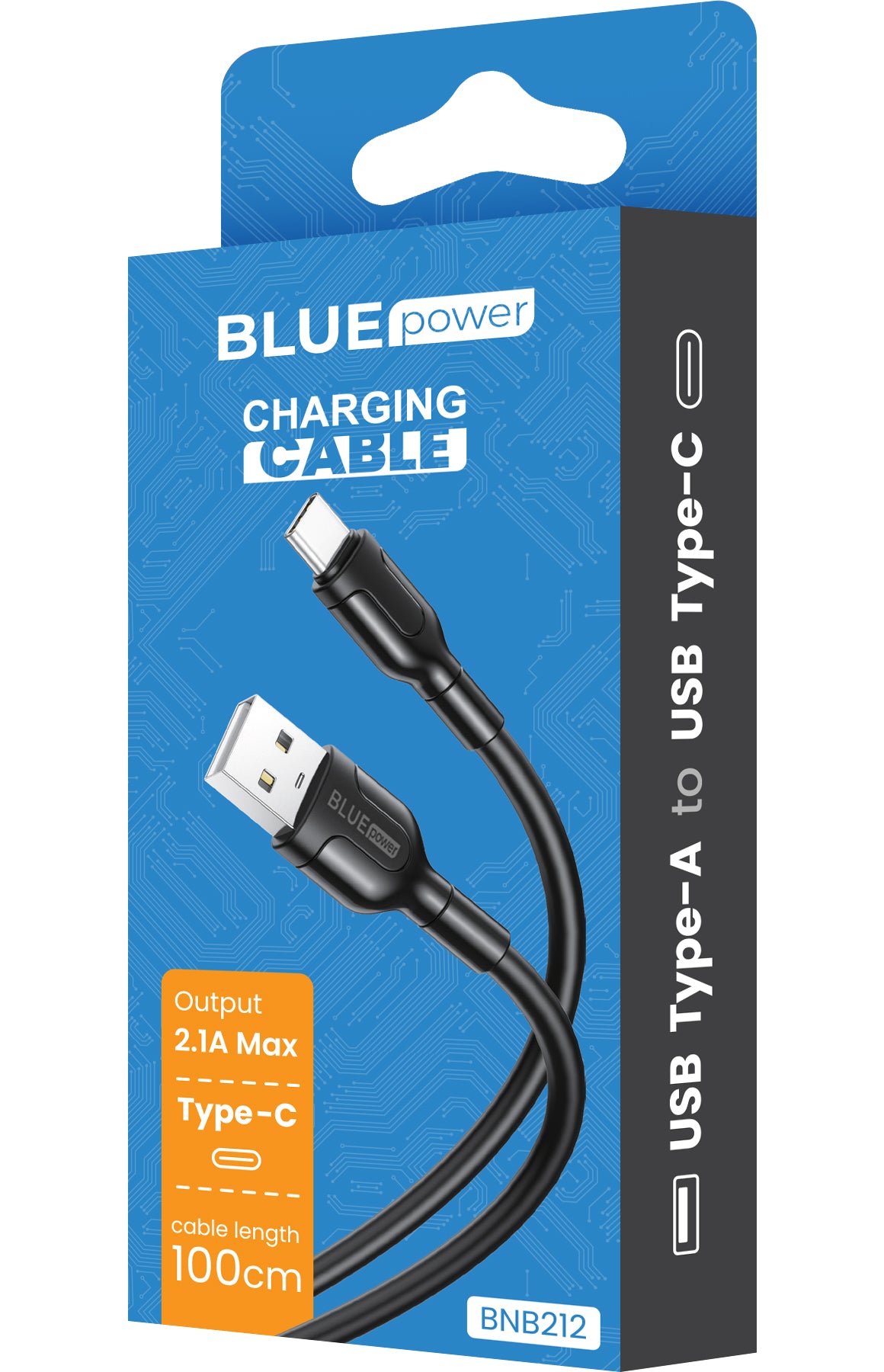 Daten- und Ladekabel USB-A - USB-C BLUE Power BLUE Power BNB212, 18W, 1m, Schwarz