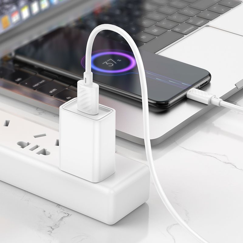 HOCO X88 USB-A - microUSB Data and Charging Cable, 18W, 1m, White 