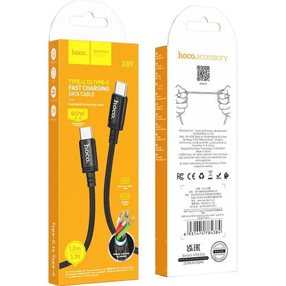 Daten- und Ladekabel USB-C - USB-C HOCO X89, 60W, 1m, Schwarz