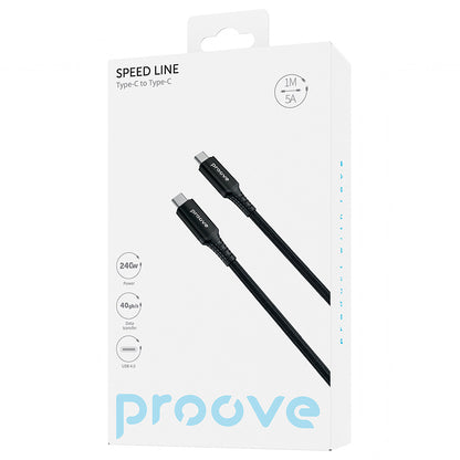 USB-C Data and Charging Cable - USB-C Proove Speed Line, 240W, 1m, Black