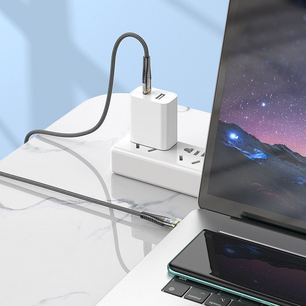 Daten- und Ladekabel USB-C - USB-C HOCO U121, 60W, 1.2m, Schwarz