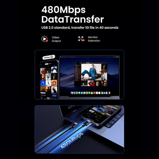 USB-C Data and Charging Cable - USB-C UGREEN L513, 240W, 1m, Black