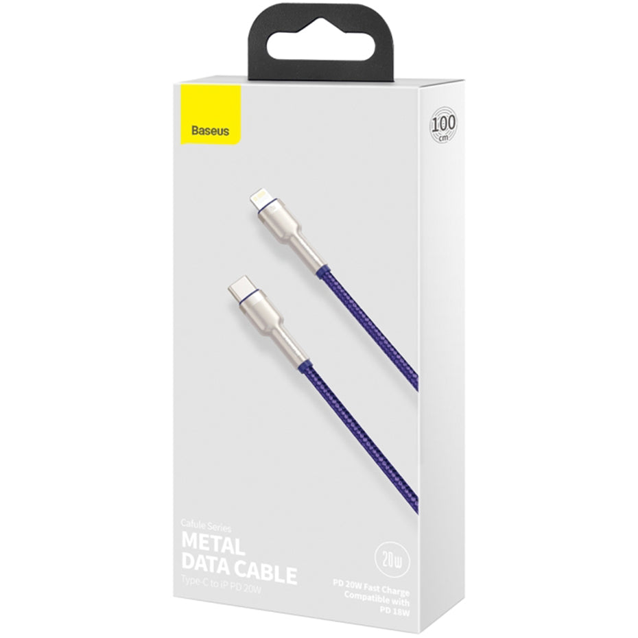 USB-C - Lightning Lade- und Datenkabel Baseus Cafule Metal Series, 20W, 1m, Lila CATLJK-A05