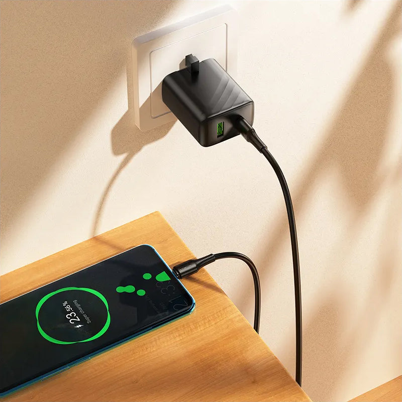 USB-C Daten- und Ladekabel - USB-C HOCO X120, 60W, 1m, Schwarz