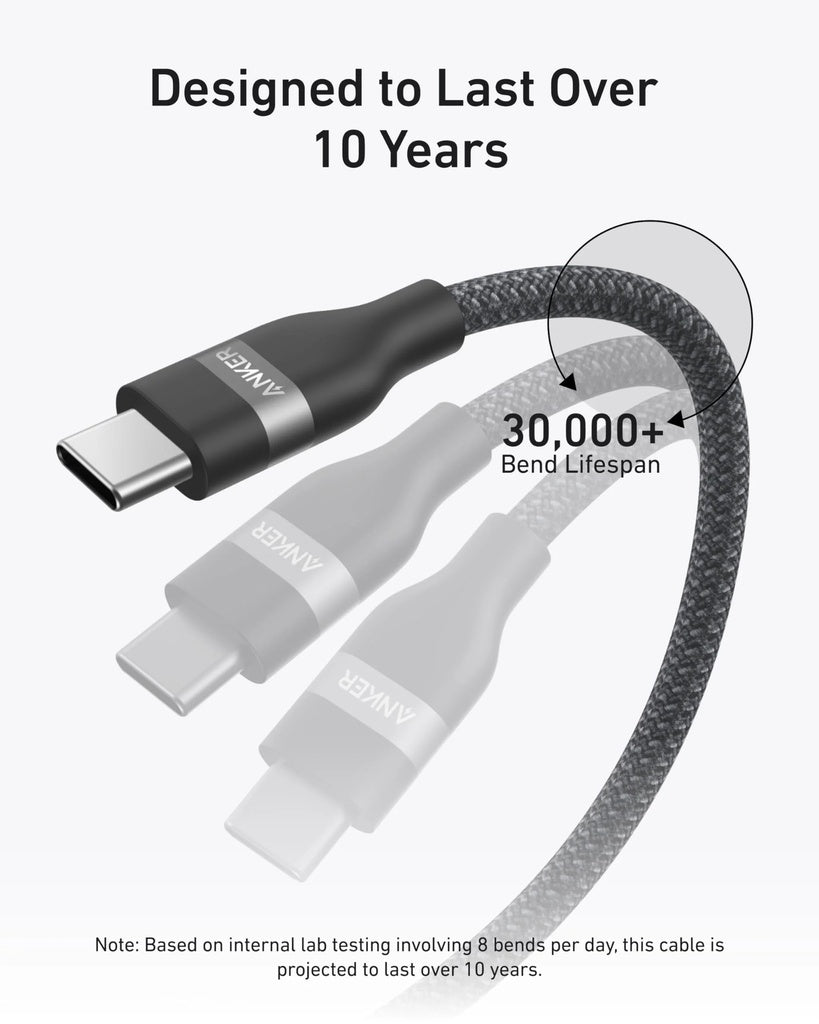 USB-C Daten- und Ladekabel - USB-C Anker, 240W, 0.9m, Schwarz A82E2H11