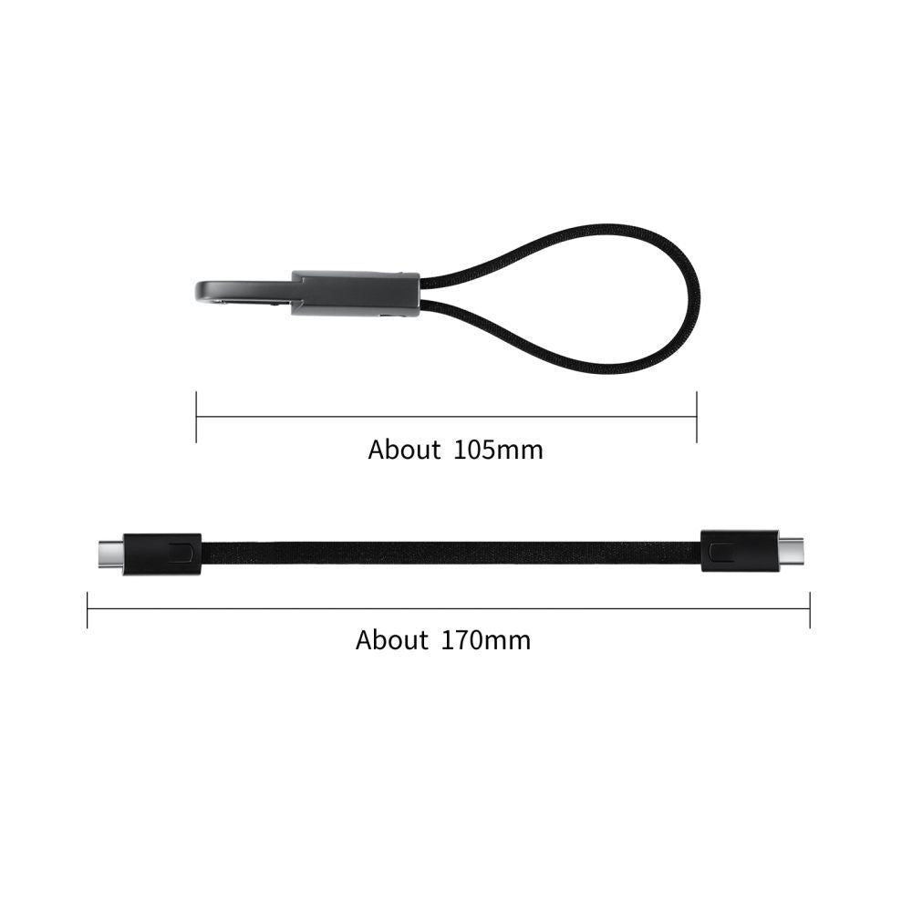 USB-C Daten- und Ladekabel - USB-C Tech-Protect Ultraboost DNA Schlüsselanhänger, 60W, 0,17m, Grau